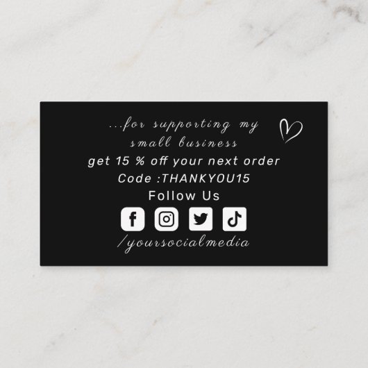 Vielen Dank Abstrakt Glitzer Star Pattern Liebe Bl Visitenkarte (Rückseite)