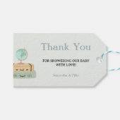 Vielen Dank Adventure World Map Baby Shower Geschenkanhänger (Vorderseite (Horizontal))