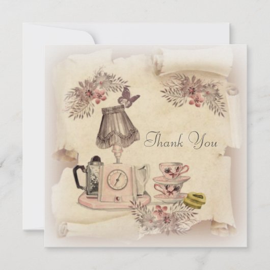 Vielen Dank, alte Vintage Karte (Vorderseite)