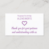 Vielen Dank Alzheimer Geduld Karten ausgeben (Rückseite)