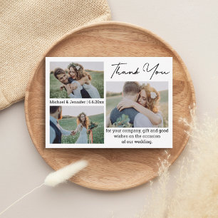 Vielen Dank an 3 Fotos Hochzeit Mitteilungskarte