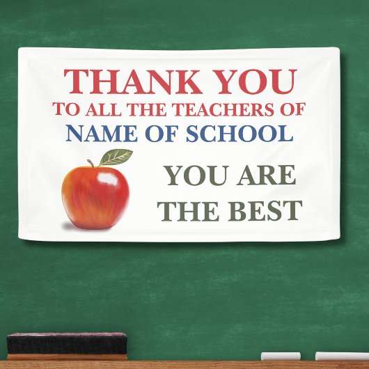 Vielen Dank an alle Lehrer Red Apple Illustration Banner