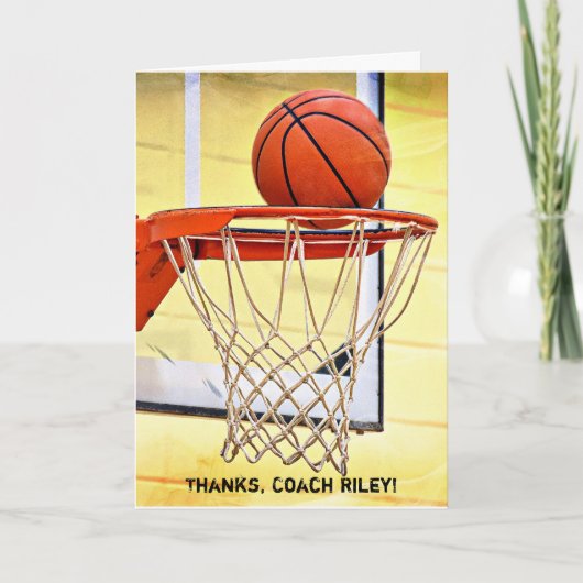 Vielen Dank an Basketball Coach Dankeskarte (Vorderseite)