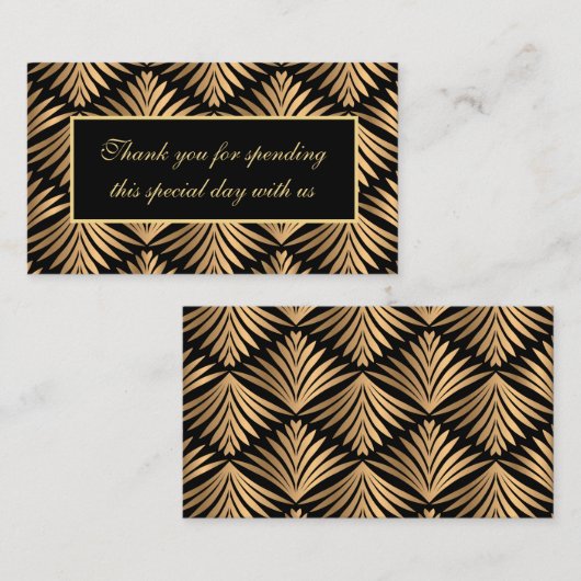 Vielen Dank an Black Gold Art Deco Gatsby Wedding  Platzkarte (Vorne/Hinten)