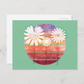 Vielen Dank an Blume bei Sunset - Green Postcard Postkarte (Vorne/Hinten)