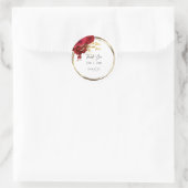 Vielen Dank an Blume Heart Bridal Sweet16th Gold W Runder Aufkleber (Tasche)