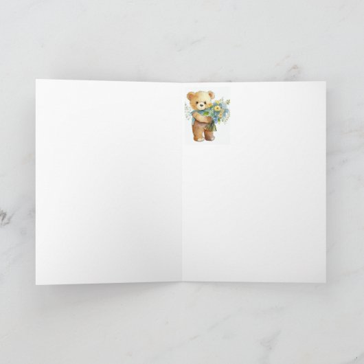 Vielen Dank an Blume und Teddy Bear Karte (Innenseite)