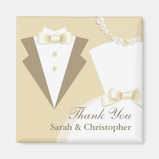Vielen Dank an Bride & Groom Wedding Magnet (Vorne)