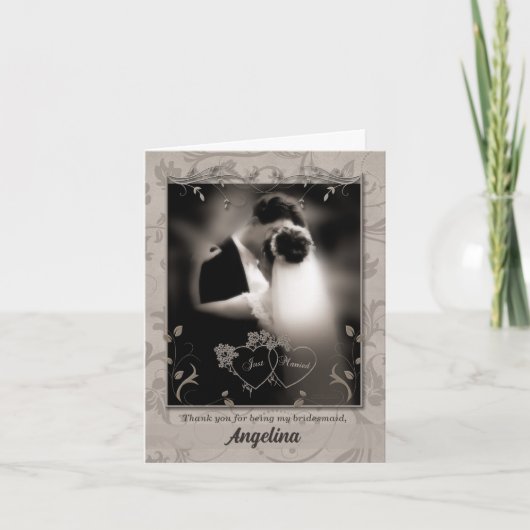 Vielen Dank an Bridesmaid Wedding Dankeskarte (Vorderseite)