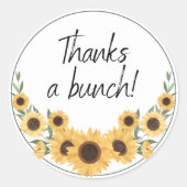 Vielen Dank an Bunch Sunflower Runder Aufkleber (Vorderseite)