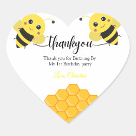 Vielen Dank an Buzz -ing zum Geburtstag Herz-Aufkleber