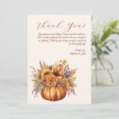 Vielen Dank an Card Pumpkin mit Blume- Einladung (Stehend Vorderseite)