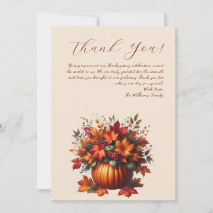 Vielen Dank an Card-Pumpkin mit Herbstlauben Einladung