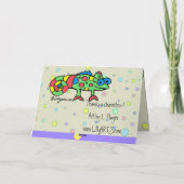 Vielen Dank an Chameleon Lila Dots Dankeskarte (Rückseite)