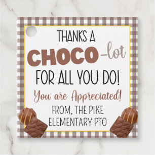 Vielen Dank an Choco-Lot für alles, was Sie schätz Geschenkanhänger