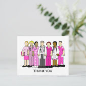 Vielen Dank an das medizinische Team von Brustkreb Postkarte (Stehend Vorderseite)