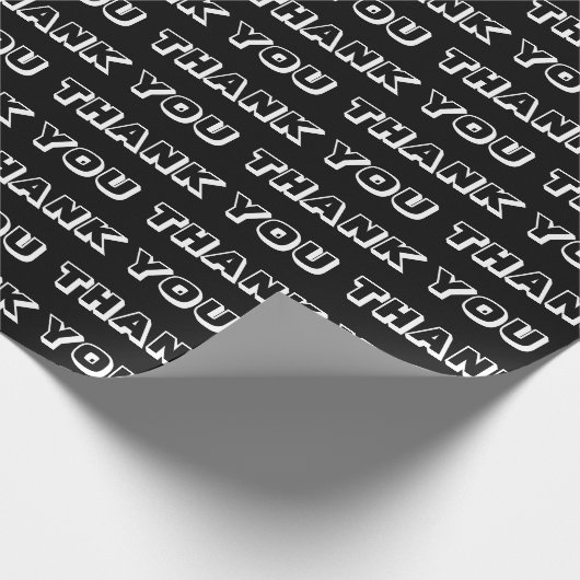 Vielen Dank an das moderne Schwarzweißmuster Geschenkpapier (Ecke)