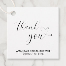 Vielen Dank an das Schwarz-Weiß-Herz-Brautparty Geschenkanhänger