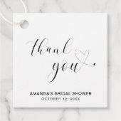 Vielen Dank an das Schwarz-Weiß-Herz-Brautparty Geschenkanhänger (Vorderseite)