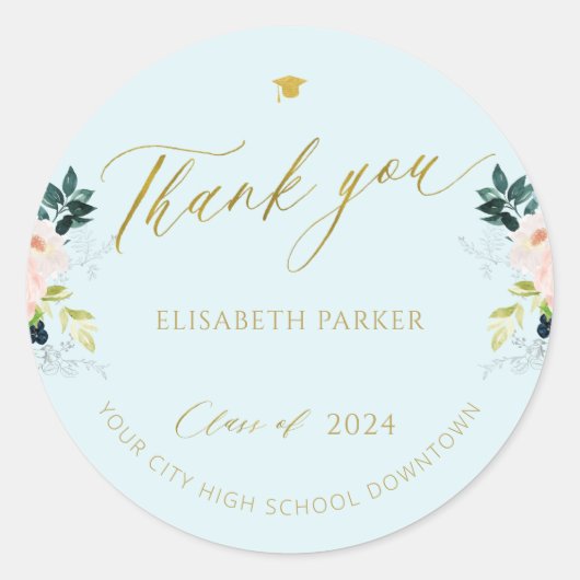 Vielen Dank an den Abschluss von Goldmakrelen Runder Aufkleber (Vorderseite)