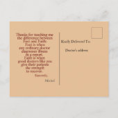 Vielen Dank an den Arzt Postkarte (Rückseite)