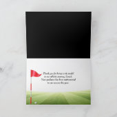 Vielen Dank an den Golftrainer Karte (Innenseite)