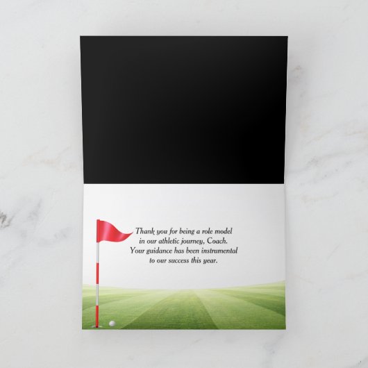 Vielen Dank an den Golftrainer Karte (Innenseite)