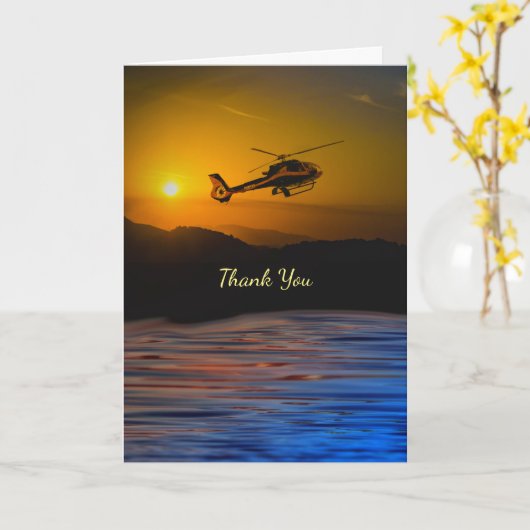 Vielen Dank an den Helicopter Flight Instructor Karte (Gelbe Blume)