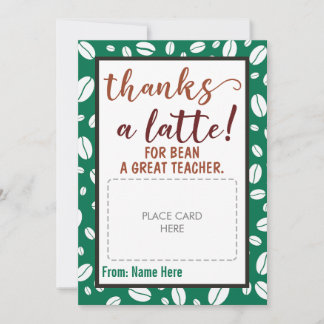 Vielen Dank an den Inhaber der Teacher-Kaffeekarte Feiertagskarte
