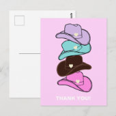 Vielen Dank an den modernen Cowboy Hat Stack Pink Postkarte (Vorne/Hinten)