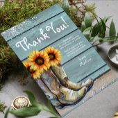 Vielen Dank an den rustikalen Western Sonnenblumen Dankeskarte