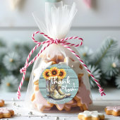 Vielen Dank an den rustikalen Western Sonnenblumen Runder Aufkleber