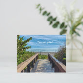 Vielen Dank an den Strand Postkarte (Stehend Vorderseite)