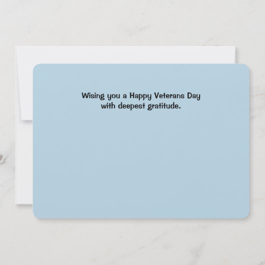 Vielen Dank an die amerikanische Flag Veterans Day Einladung (Rückseite)