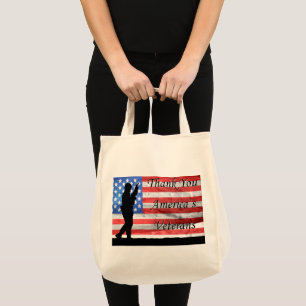 Vielen Dank an die amerikanischen Veteranen mit Fa Tragetasche