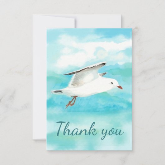 Vielen Dank an die Aquarellküche Seagull Gulls Bir Dankeskarte (Vorderseite)
