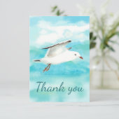 Vielen Dank an die Aquarellküche Seagull Gulls Bir Dankeskarte (Stehend Vorderseite)