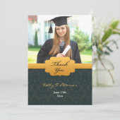 Vielen Dank an die Black Gold Foto Card Dankeskarte (Stehend Vorderseite)