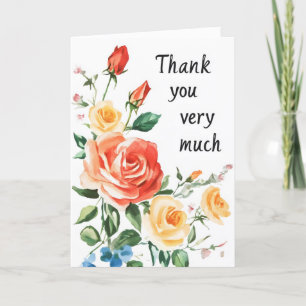 Vielen Dank an die Blume von Watercolor Feiertagskarte