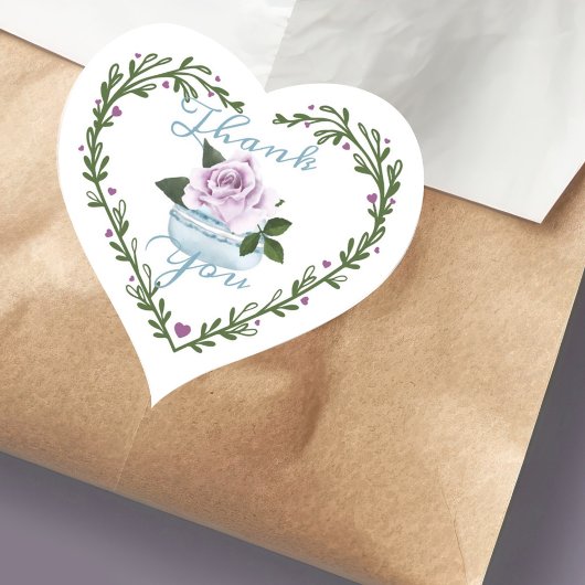 Vielen Dank an die Blumenfloral Blue Macaron Bäcke Herz-Aufkleber