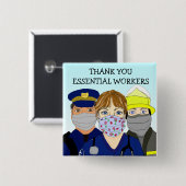 Vielen Dank an die essenziellen Mitarbeiter Button (Vorne & Hinten)