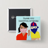 Vielen Dank an die essenziellen Mitarbeiter Button (Vorne & Hinten)