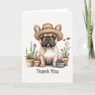 Vielen Dank an die französischen Bulldoggen Blume  Dankeskarte