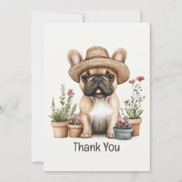 Vielen Dank an die französischen Bulldoggen Blume Dankeskarte
