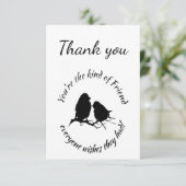 Vielen Dank an die Freundschaft Niedliche Vögel in Dankeskarte (Stehend Vorderseite)