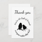 Vielen Dank an die Freundschaft Niedliche Vögel in Dankeskarte (Vorne/Hinten)