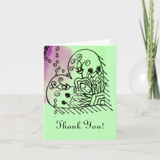 Vielen Dank an die Front Line Workers Green Lila H Dankeskarte (Vorderseite)