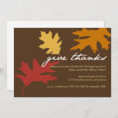 Vielen Dank an die Herbstlaub zum Erntedank Einladung (Vorne/Hinten)