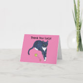 Vielen Dank an die Katze mit Spielzeug sonderbar D Dankeskarte (Vorderseite)