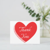 Vielen Dank an die Liebe Rotes und Weiß Herz Postkarte (Stehend Vorderseite)